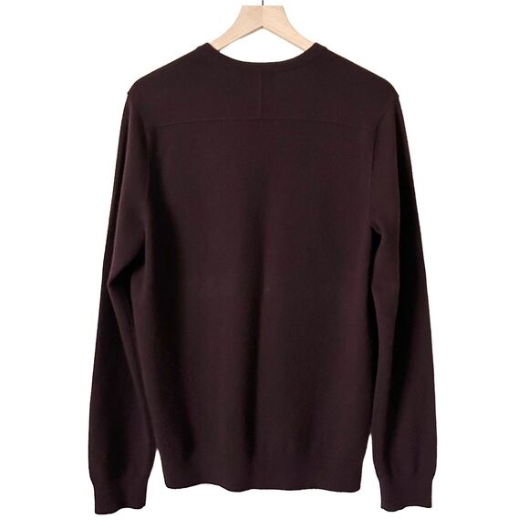 Vince Men's 100% Cashmere V-Neck Sweater in Burgundy Size Medium - Picture 3 of 5